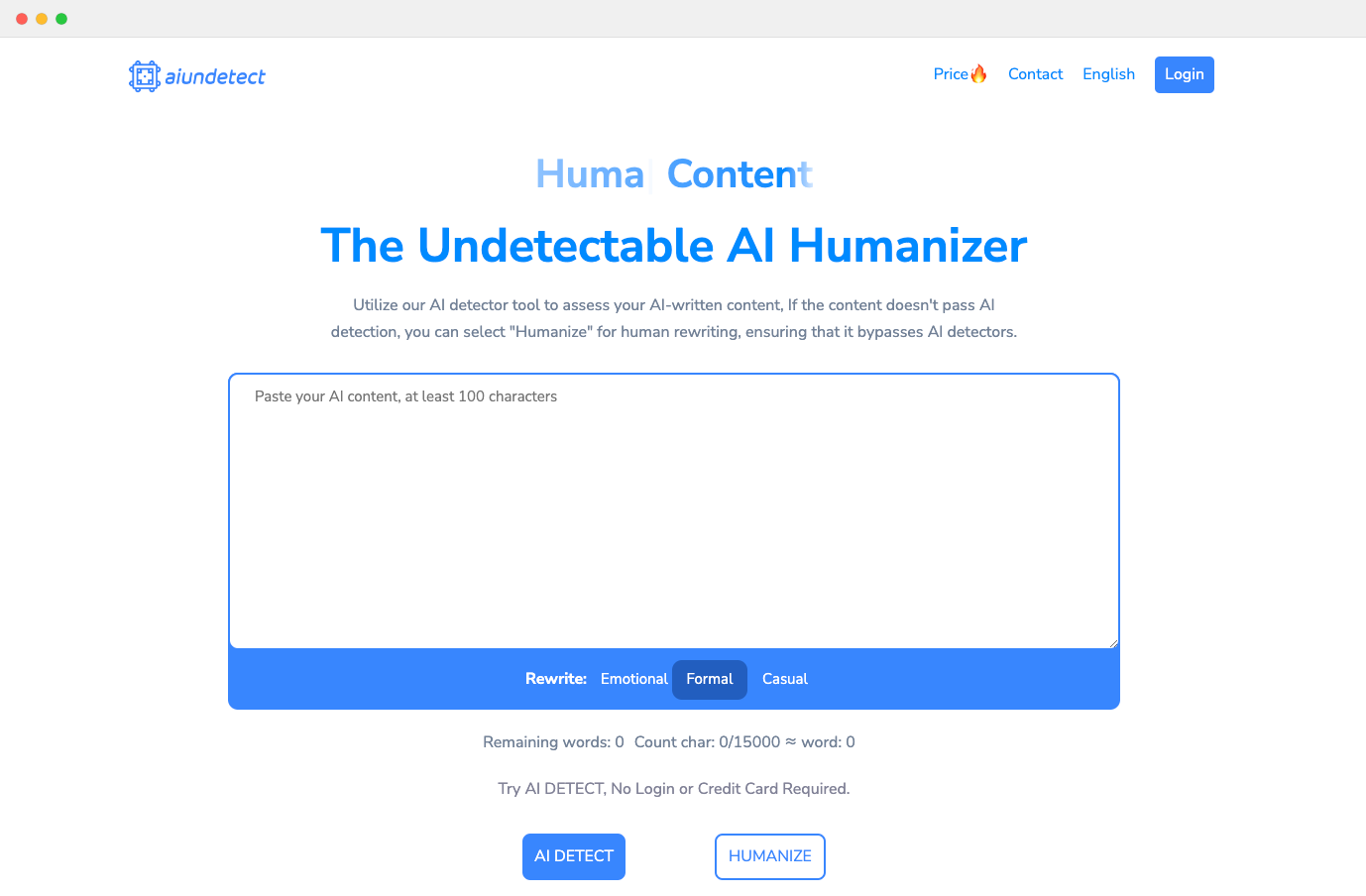AI Undetect：智能AI内容检测与重写工具