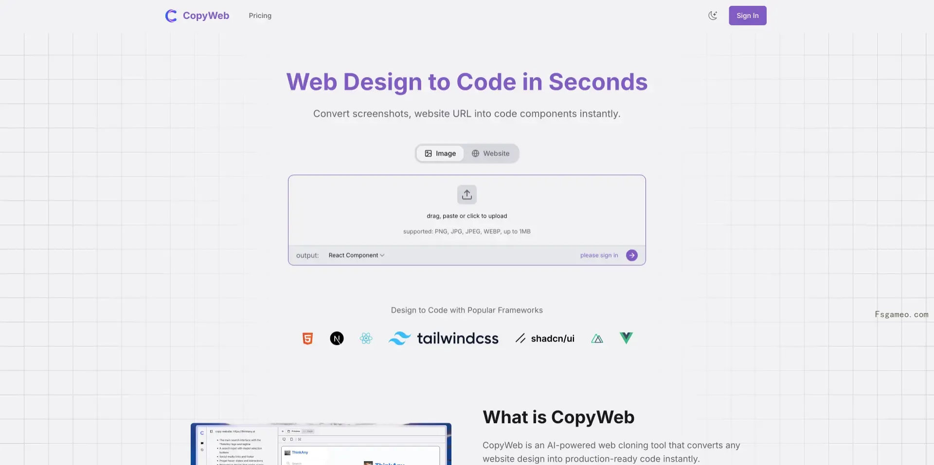 CopyWeb:AI网页克隆工具,将截图和网站链接转换为代码