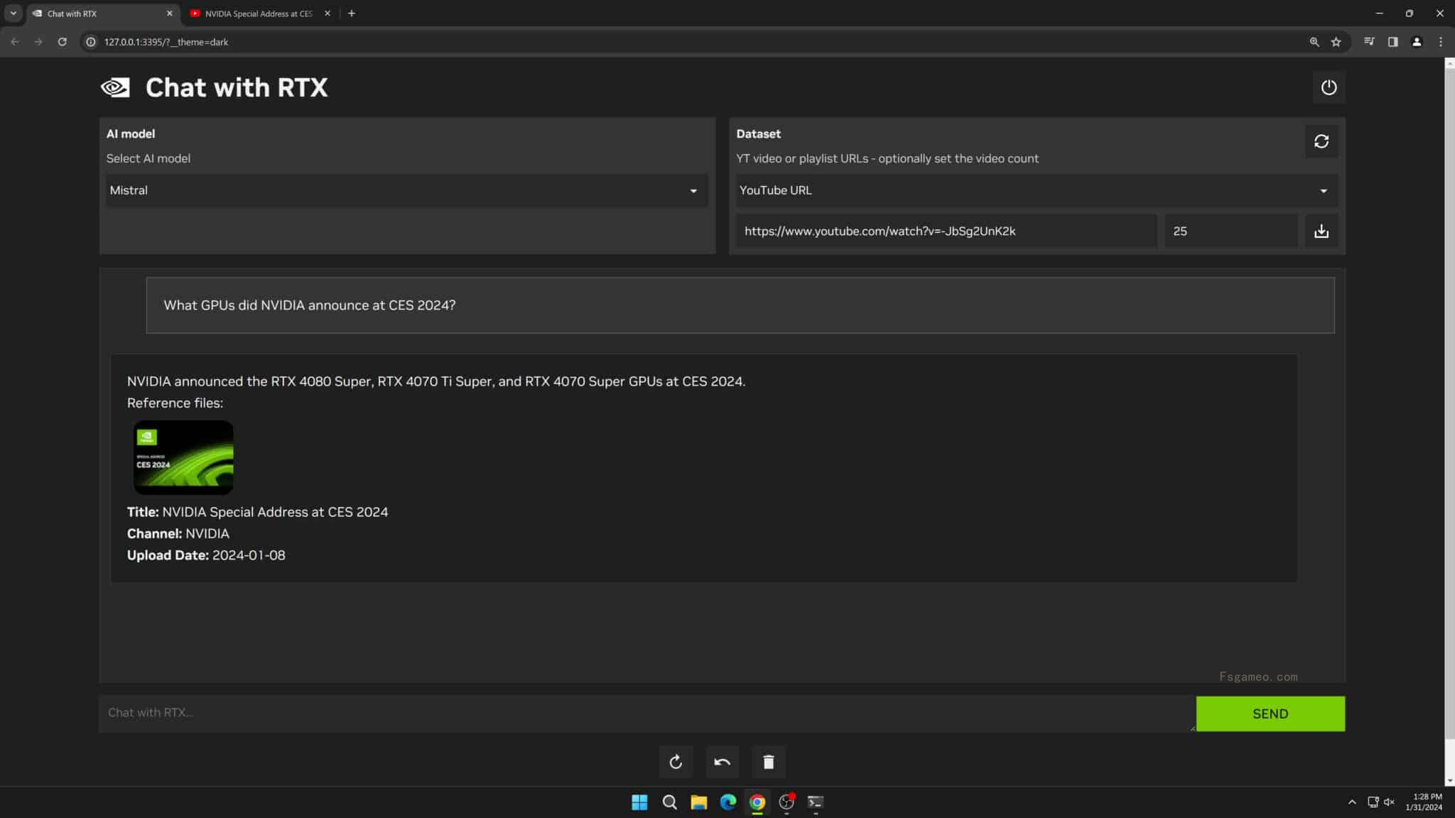 Chat with RTX-NVIDIA推出的本地AI聊天机器人