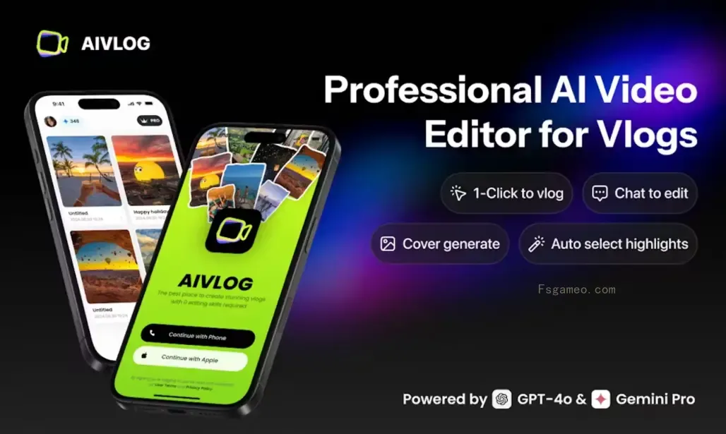 AIVLOG - AI视频编辑工具,帮你自动剪辑精美VLOG