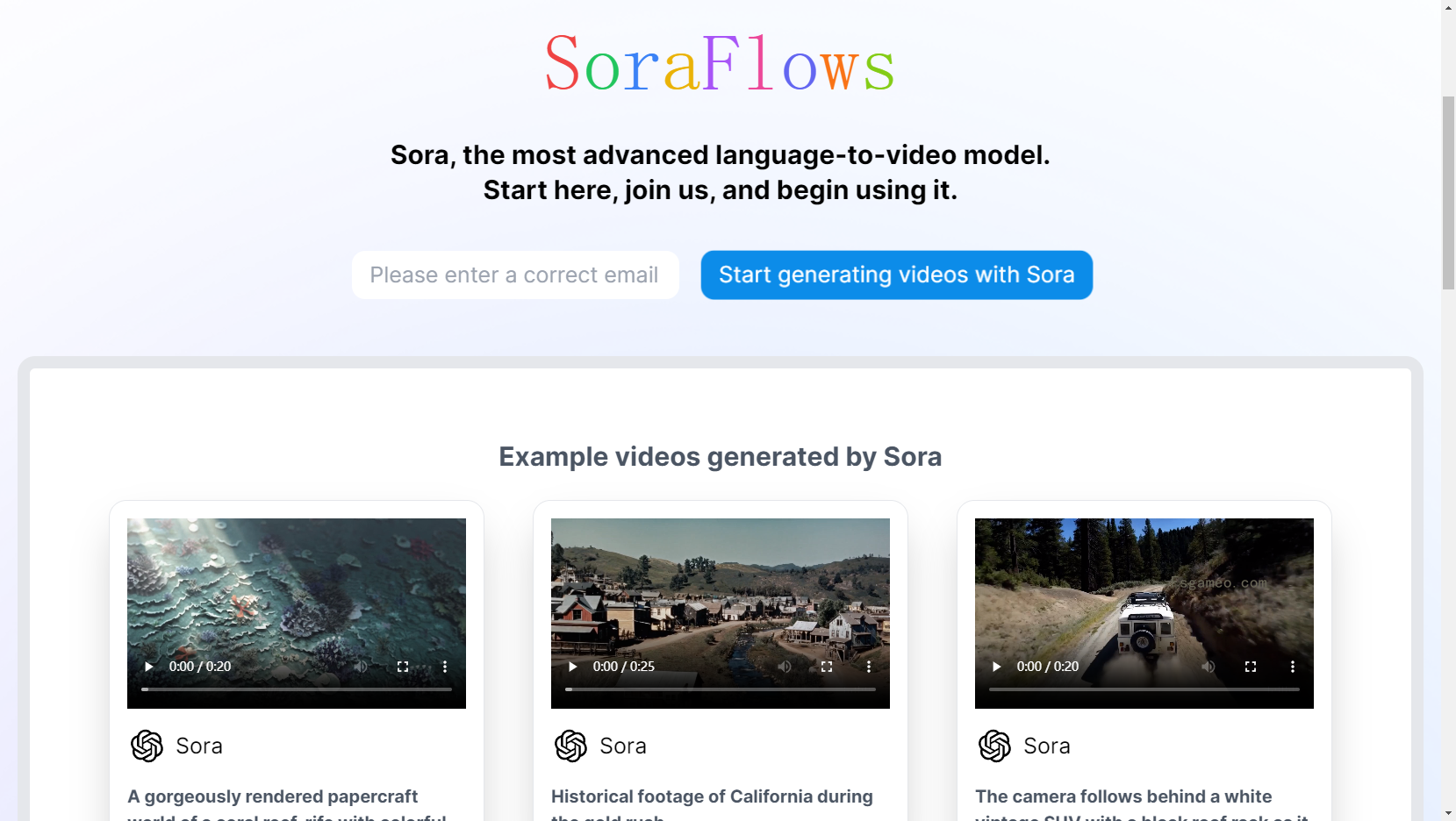 SoraFlows - 开源的文本生成视频模型工具