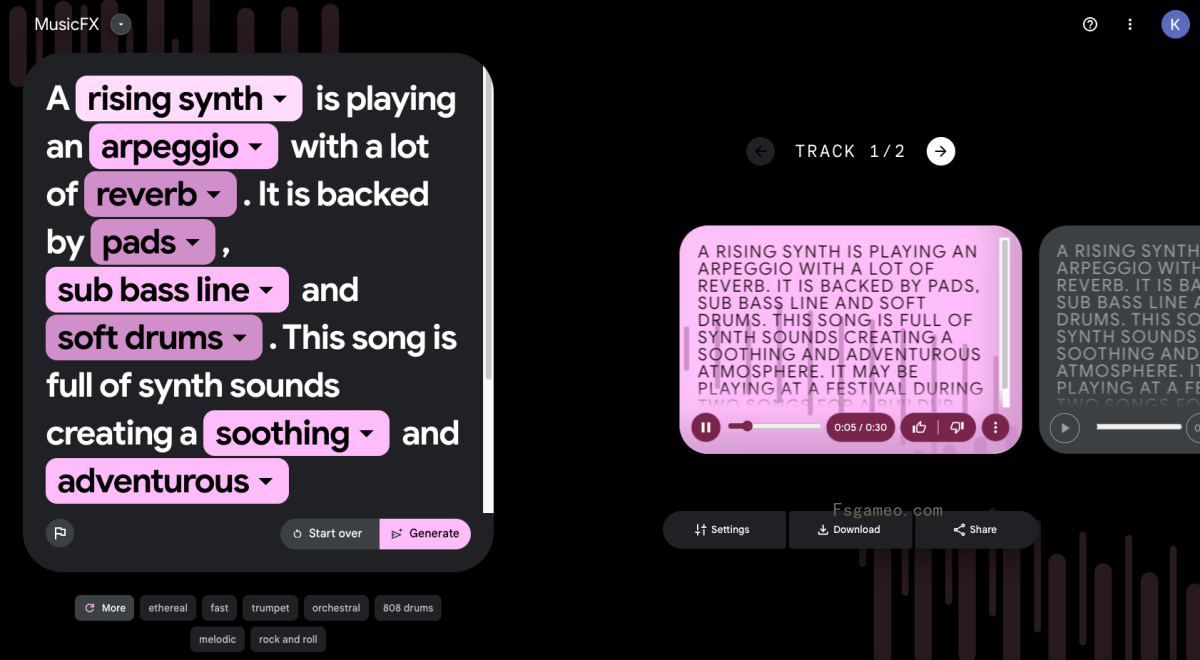 MusicFX-谷歌发布的免费AI音乐生成工具-福神网-专注分享最实用的软件、工具、资讯