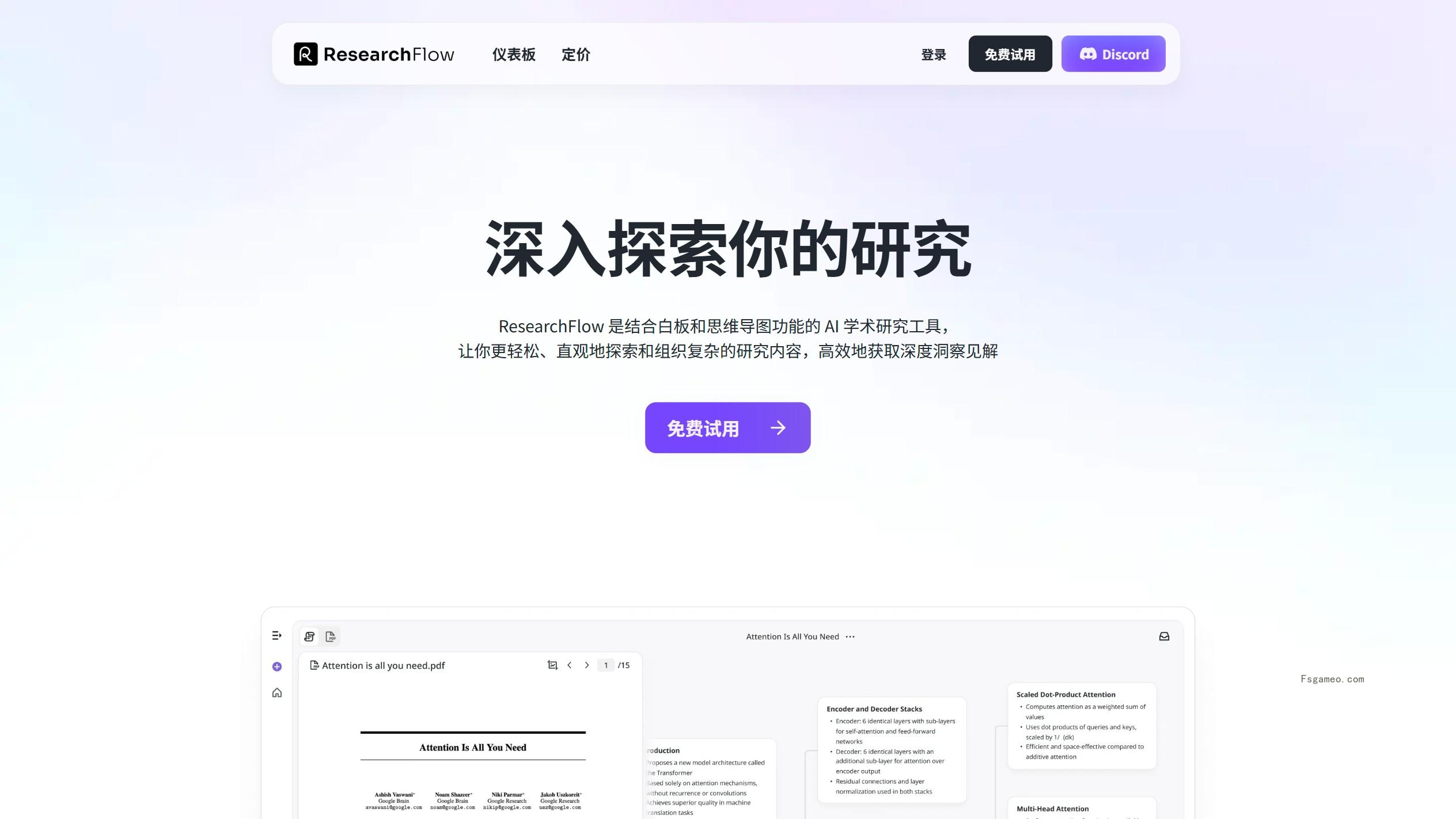 ResearchFlow：结合白板和思维导图的AI学术研究工具