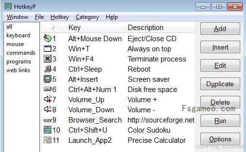HotkeyP:系统自定义快捷键设置 v4.11 单文件版-福神网-专注分享最实用的软件、工具、资讯
