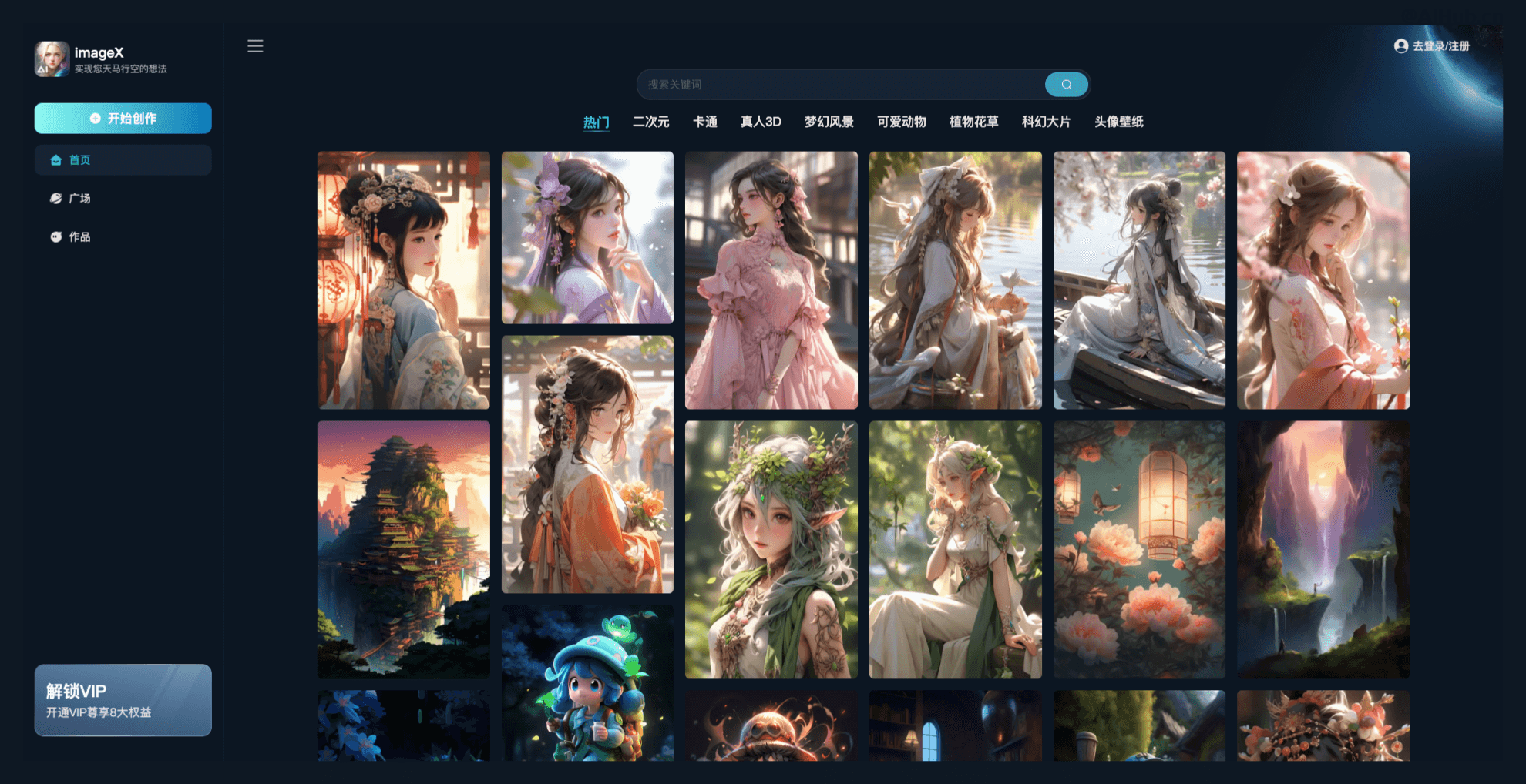 imageX-在线AI绘画平台